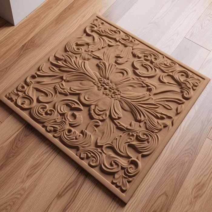 Patterns and decorations (Bath mat 1, PATTERN_1713) 3D models for cnc